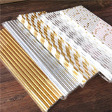 25pcs Metallic Paper Straws
