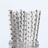 25pcs Metallic Paper Straws