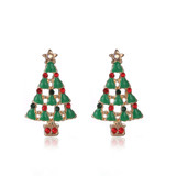 Christmas Tree Rhinestone Crystal Stud Earrings