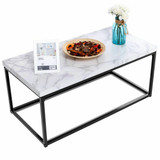Modern Rectangular Cocktail Coffee Table Metal Frame