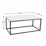 Modern Rectangular Cocktail Coffee Table Metal Frame