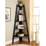 5 Shelves Expresso Corner Shelf Stand Wood Display