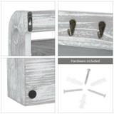 Wall-Mounted Letter Rack Holder with 5 Key Hooks Envelope Organizer For Entryway
