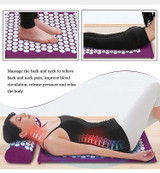 Acupressure Yoga Mat with Pillow For Help Relieving Stress, Fatigue, Chronic Pains, Insomnia, and Weight Loss.