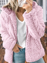 Lapel Solid Warm Casual Coat