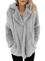 Lapel Collar  Plain Basic Coat