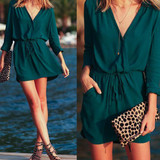 Plunge Neck Mini Dress