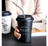 Mug with Lid & Reusable Straw