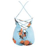 Eve - Oranges Lace Up Back Blue One Piece Swimsuit