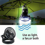 2 In 1 Portable LED Camping Lantern With 18 LED Flashlight Ceiling Fan For Tent, Outdoor, Hiking, Fishing, Outages and Emergencies.