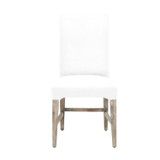 Wooden Upholstered Armless Dining Chair With Flared Back Feet, White, Set of Two Wooden Upholstered Armless Dining Chair With Flared Back Feet, White, Set of Two