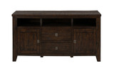 Wooden Media Unit with 2 door Cabinets, Chocolate Brown