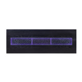 Wooden Dining Server with Two Glass Door Cabinets and LED Light, Black