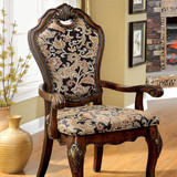 Vicente Traditional Arm Chair, Cherry Finish, Set Of 2