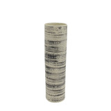 Transitional Ceramic Vase with Cylindrical Shape, Black and White