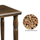 Traditional Style Wooden Console Table with Turned Legs and Open Shelf, Brown