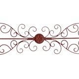 Traditionally Carved Metal Wall Plaque With Scrollwork, Brown