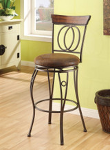 Tavio Bar Chair With Swivel, Fabric & Dark Bronze, Set of 2