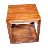 Sturdy Antique Style Wooden Side Table, Brown Sturdy Antique Style Wooden Side Table, Brown