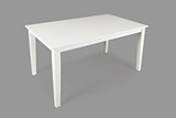 Rectangular Shape Wooden Dining Table With Block Legs, White