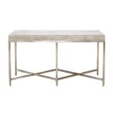 Rectangle Top Console Table With Brushed Stainless Steel Base, Gray