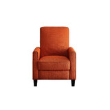 Push Back Recliner Chair With Fabric Upholstery, Orange