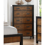Plywood, Poplar Wood & Pine Veneer Chest, Brown