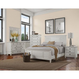 Pine Wood California King Size Shutter Panel Bed in White