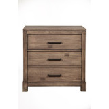 Nightstand with 3 Drawers  Brown