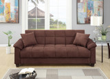 Microfiber Adjustable Sofa With 2 Pillows In Choco Brown