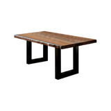 Maddison Contemporary Style Dining Table, Tobacco Oak Finish