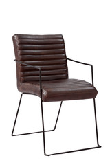 Leatherette Upholstered Dining Chair with Metal Legs, Set of Two, Cherry Brown and Black Leatherette Upholstered Dining Chair with Metal Legs, Set of Two, Cherry Brown and Black