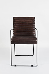 Leatherette Upholstered Dining Chair with Metal Legs, Set of Two, Cherry Brown and Black Leatherette Upholstered Dining Chair with Metal Legs, Set of Two, Cherry Brown and Black