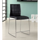 Kona II Contemporary Counter Height Chair, Black Finish, Set Of Two