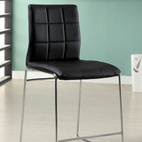 Kona II Contemporary Counter Height Chair, Black Finish, Set Of Two