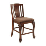 Johannesburg Traditional Counter Height Chair, Brown Cherry, Set Of 2
