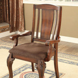 Johannesburg I Traditional Arm Chair, Brown Cherry, Set Of 2