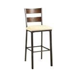 Jazlyn II Industrial Bar Chair In Ivory Flax Fabric Set Of 2
