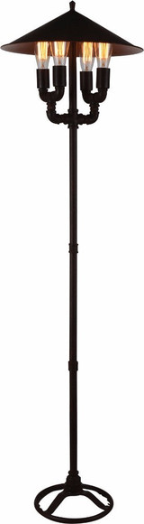 Industrial Metal Floor Lamp, Black