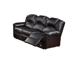 Highly Plush Hardwood, Metal & Bonded Leather Recliner Sofa, Black