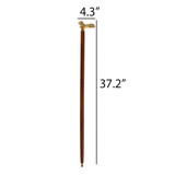 Finest Handmade Walking Cane In Wood With Lion Shaped Brass Handle By Benzara