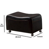 Faux Leather Upholstered Wooden Sofa Chair and Ottoman Set, Black