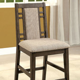 Eris II Transitional Counter Height Chair With Fabric, Gray , Set Of 2
