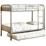 Elegant Metal Twin/Twin Bunk Bed, Silver
