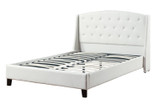 Eastern King Bed,White Bonded Leather