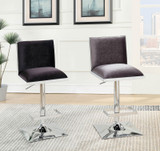 Contemporary Style Bar Stool With Padded Fabric Seat And Back, Black & Silver