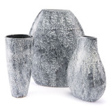 Marbled Lg Vase Black & White