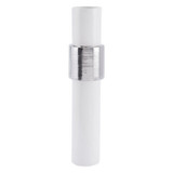 Illos Lg Vase White & Silver