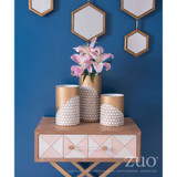 Honeycomb Set Of 3 Candle Holders Gold