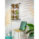 Retro Lg Candle Holder Green & Teal